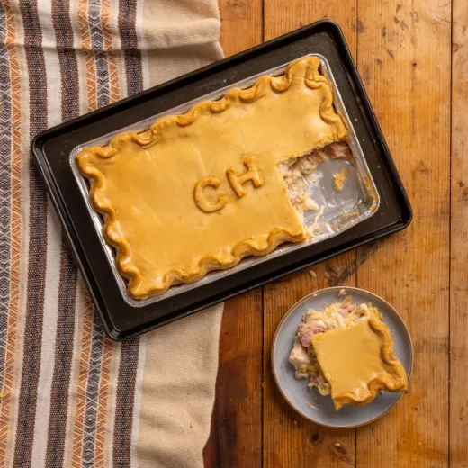 Family Chicken Ham and Leek Pie