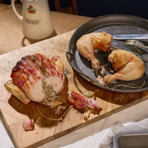 Picture of Lightly Smoked Boneless Chicken with Truffle and Mushroom Stuffing  (1.3kg )